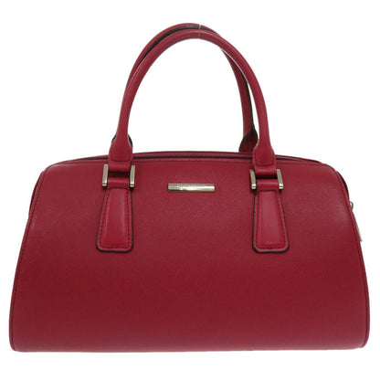 BURBERRY Handbag leather Red Nova Check Women Used Authentic