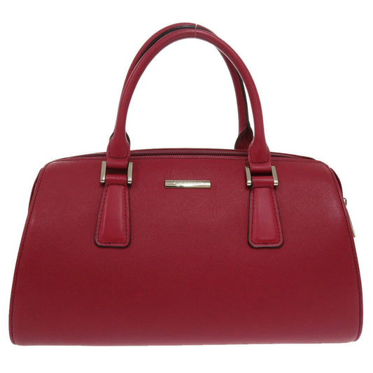 BURBERRY Handbag leather Red Nova Check Women Used Authentic