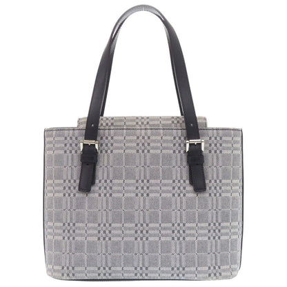 BURBERRY Handbag Canvas, Leather gray Women Used Authentic
