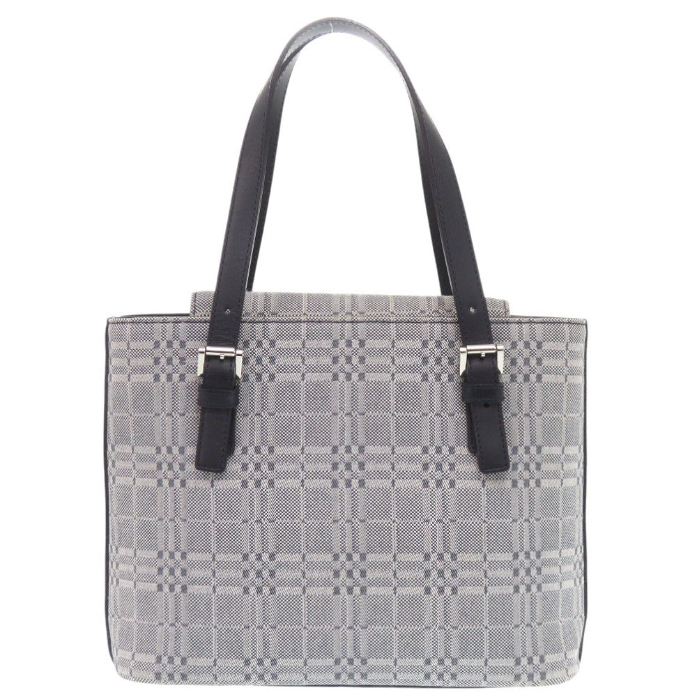 BURBERRY Handbag Canvas, Leather gray Women Used Authentic