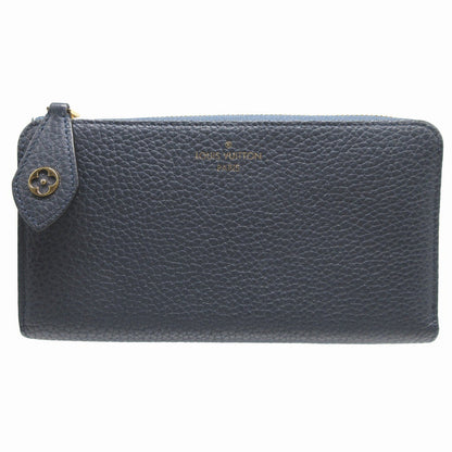LOUIS VUITTON Long Wallet Purse M68582 leather Blue Marine L-shaped fastener Portefeuille comet unisex(Unisex) Used Authentic