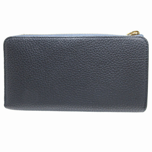 LOUIS VUITTON Long Wallet Purse M68582 leather Blue Marine L-shaped fastener Portefeuille comet unisex(Unisex) Used Authentic