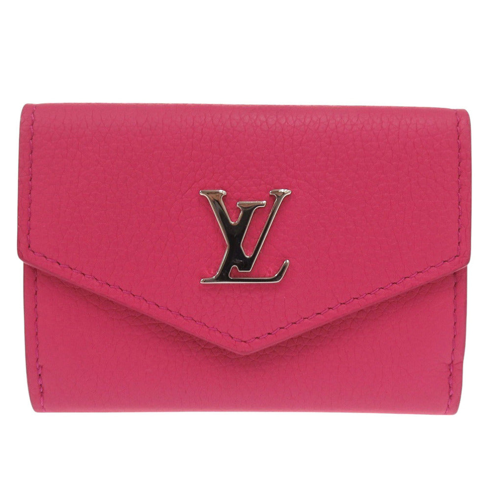 LOUIS VUITTON Tri-fold wallet M67860 leather pink Portefeuille Rock Mini Women Used Authentic
