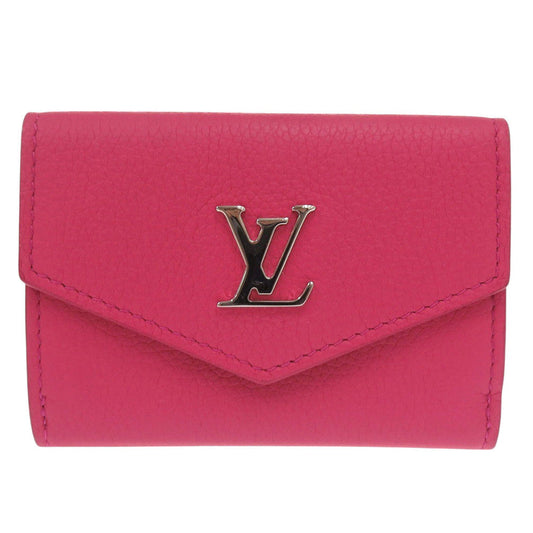 LOUIS VUITTON Tri-fold wallet M67860 leather pink Portefeuille Rock Mini Women Used Authentic