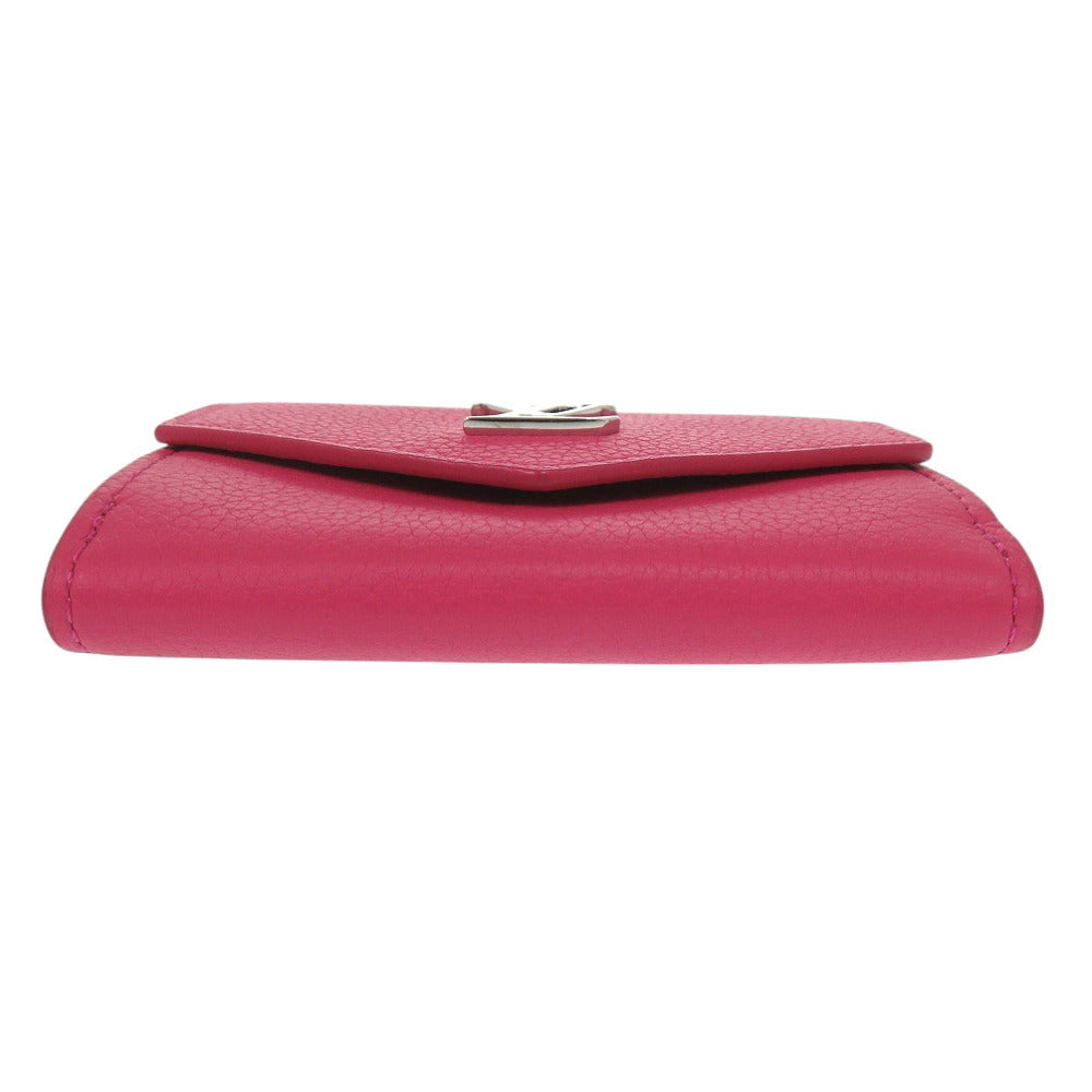 LOUIS VUITTON Tri-fold wallet M67860 leather pink Portefeuille Rock Mini Women Used Authentic