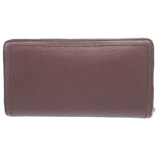 BALENCIAGA Long Wallet Purse 443521 leather Brown Zip Around Blackout Women(Unisex) Used Authentic