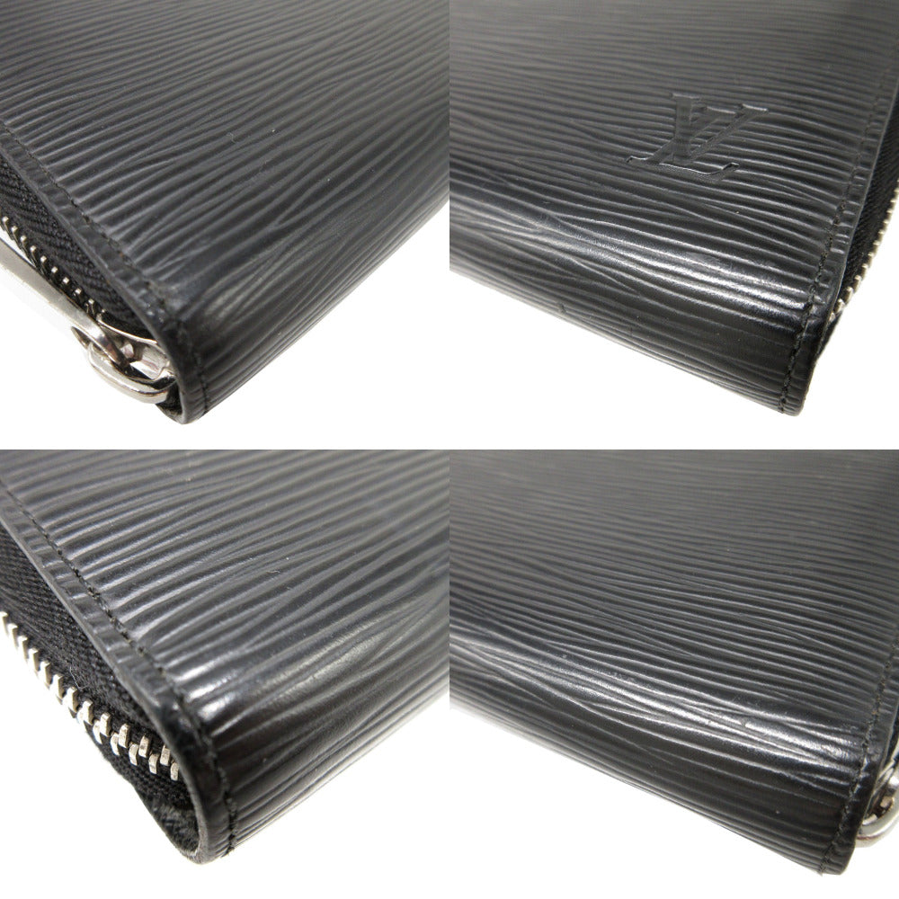 LOUIS VUITTON Long Wallet Purse M61857 Epi Leather Noir Zip Around Epi Zippy wallet Women(Unisex) Used Authentic