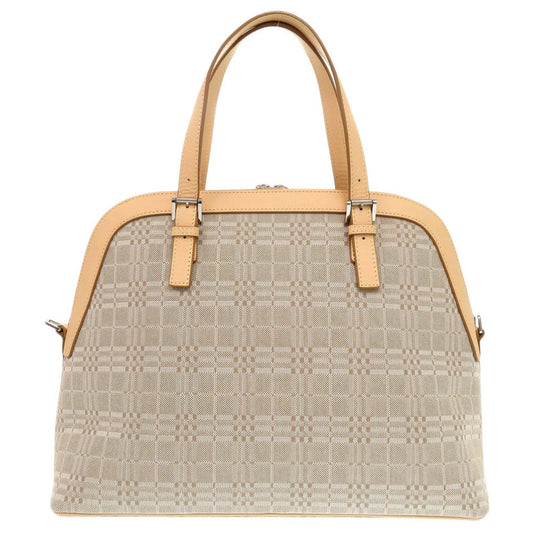 BURBERRY Handbag Canvas, Leather beige Women Used Authentic
