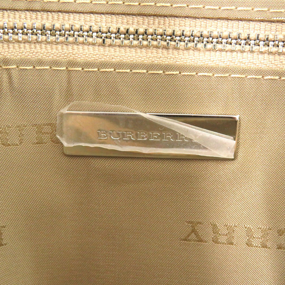 BURBERRY Handbag Canvas, Leather beige Women Used Authentic