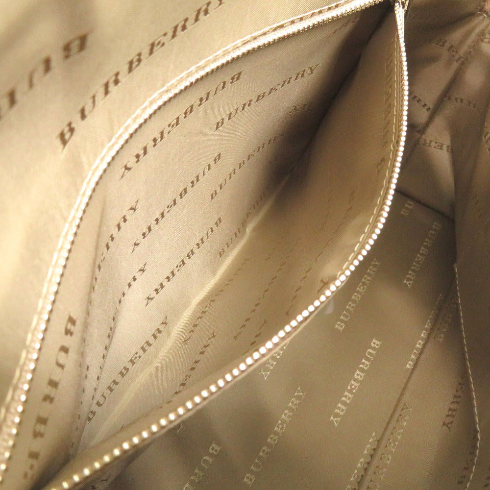 BURBERRY Handbag Canvas, Leather beige Women Used Authentic