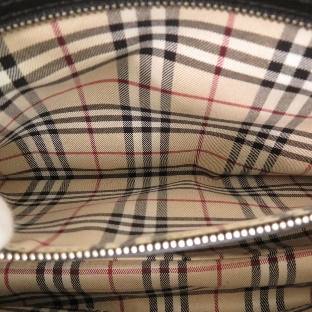 BURBERRY Handbag leather black Nova Check Women Used Authentic