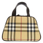 BURBERRY Handbag PVC coated canvas, leather beige Nova Check Women Used Authentic