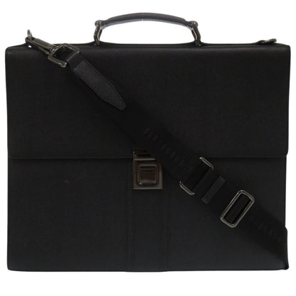 BURBERRY Business bag leather black 2WAY unisex(Unisex) Used Authentic