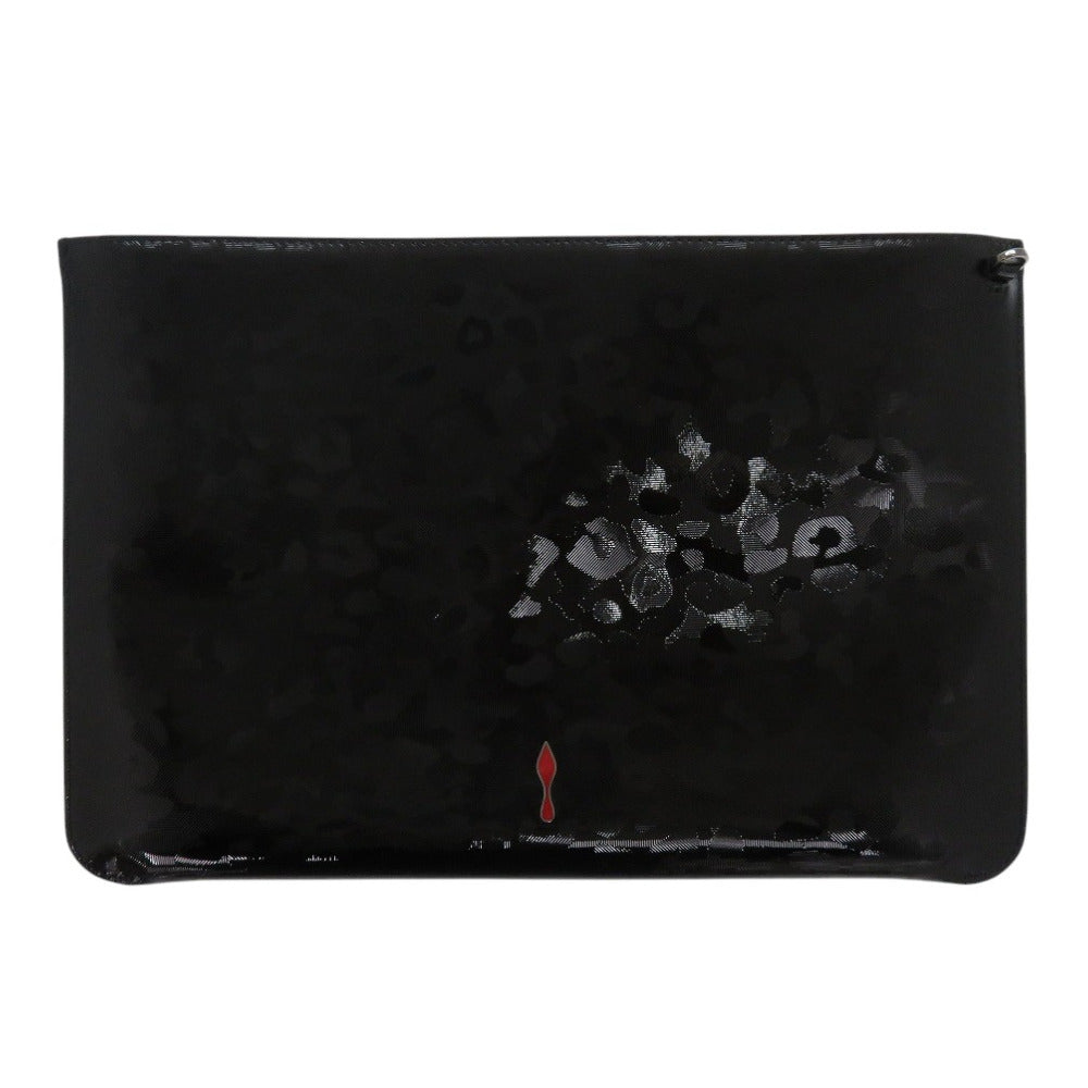Christian Louboutin Clutch bag Patent leather black 2way Chain clutch bag Rubiposh Women Used Authentic