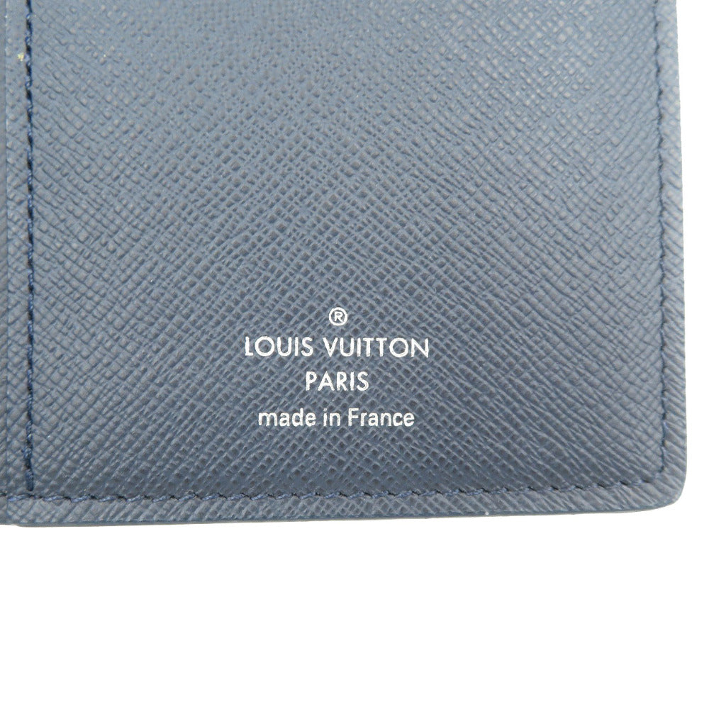 LOUIS VUITTON Long Wallet Purse M30502 Taiga Navy Taiga Portefeuille Braza mens Used Authentic