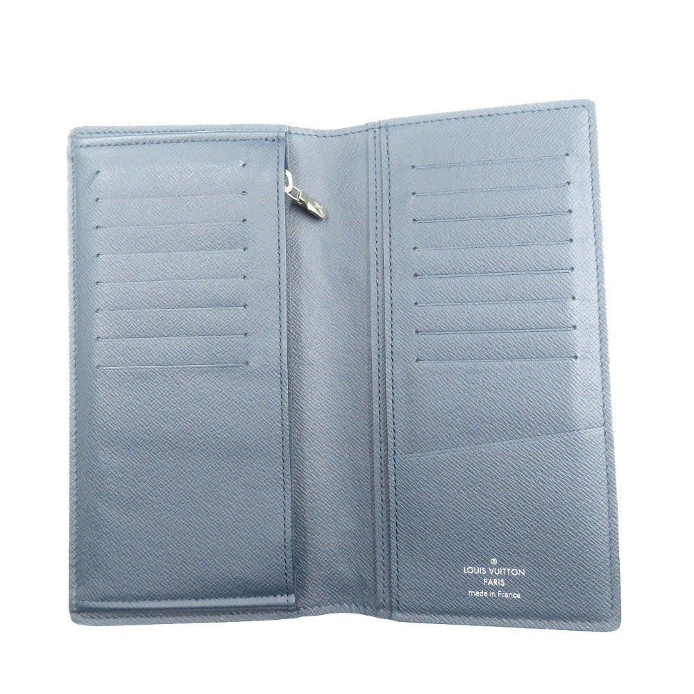 LOUIS VUITTON Long Wallet Purse M30502 Taiga Navy Taiga Portefeuille Braza mens Used Authentic