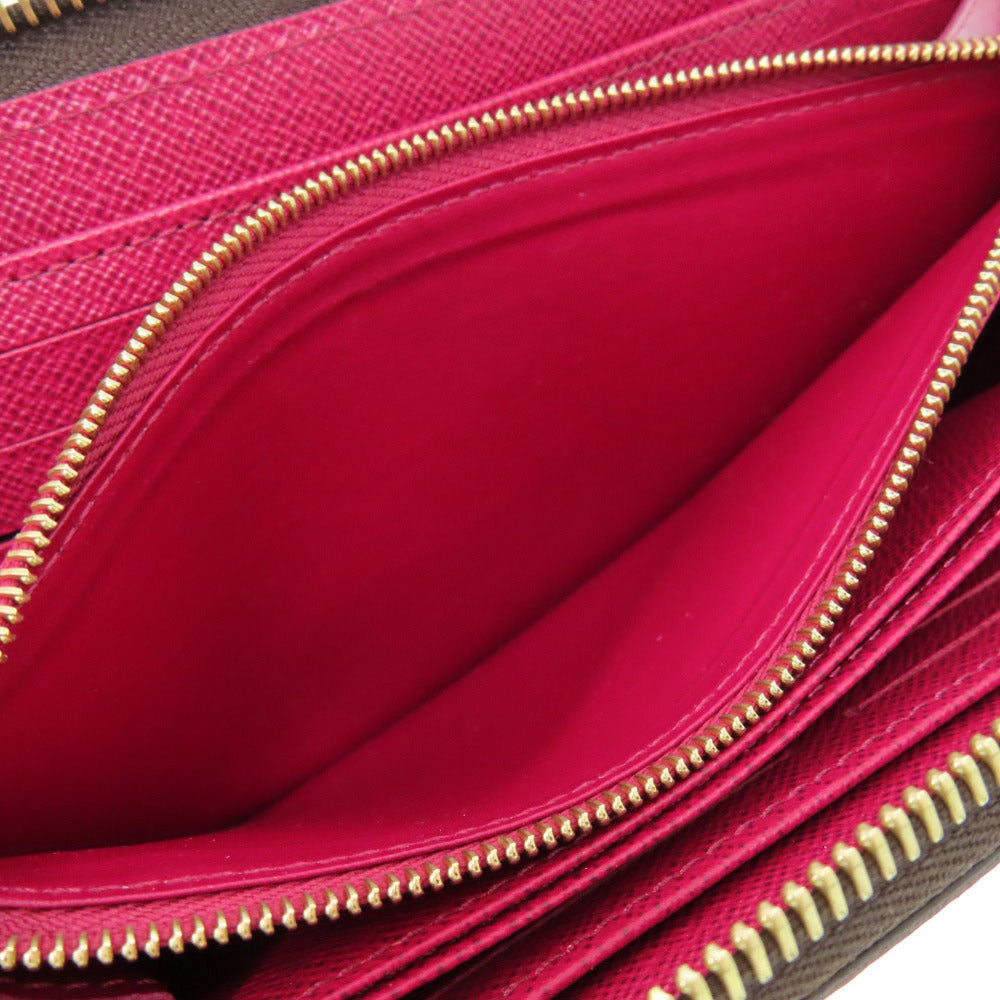 LOUIS VUITTON Long Wallet Purse M41895 Monogram canvas Fuchsia Zip Around Monogram Zippy wallet Women Used Authentic