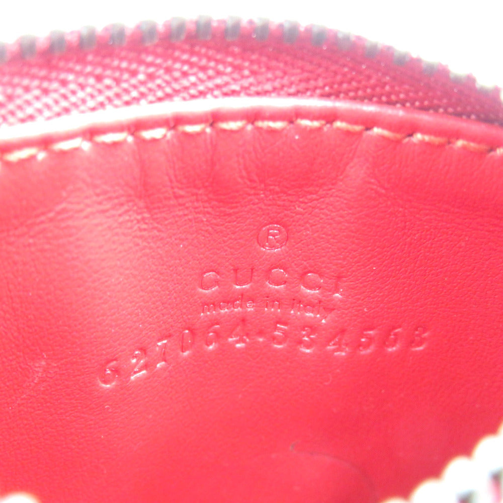 GUCCI Coin case 627064 leather Red GG Marmont Women Used Authentic