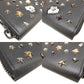 Christian Louboutin Long Wallet Purse leather black Zip Around studs Panettone Women(Unisex) Used Authentic