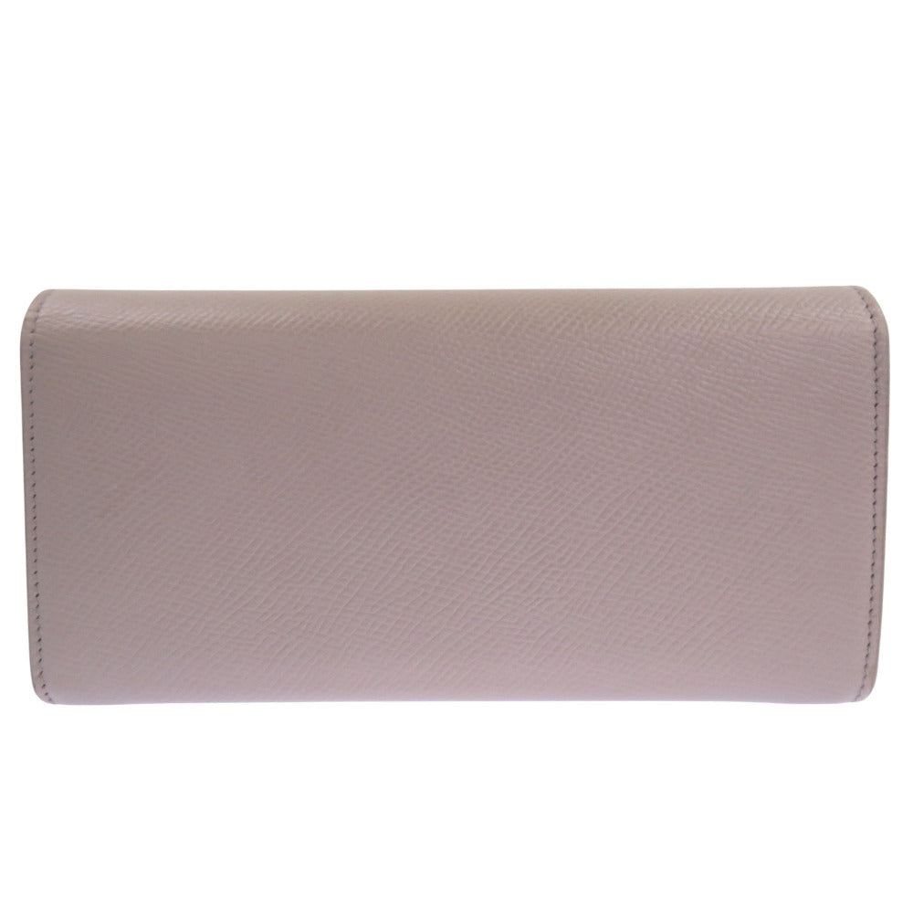 CELINE Long Wallet Purse leather gray Large flap wallet Women Used Authentic