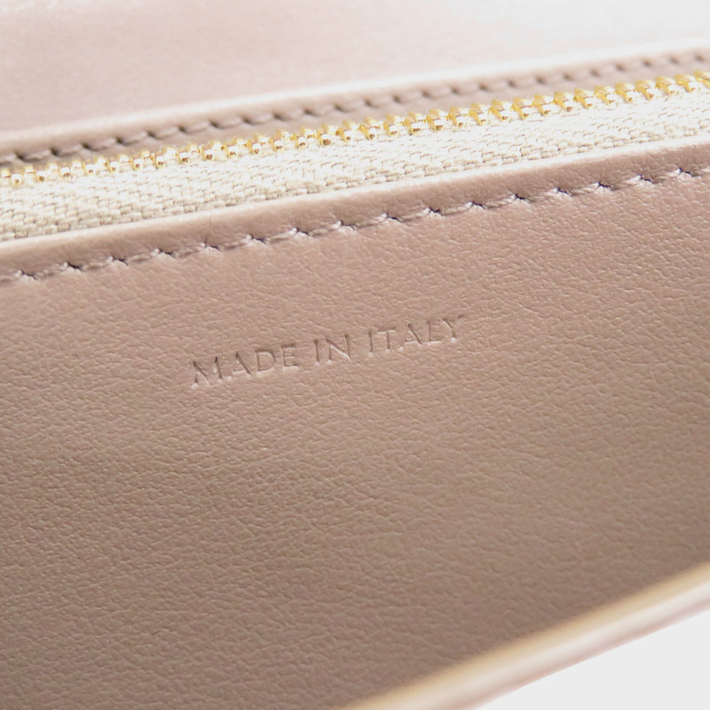 CELINE Long Wallet Purse leather gray Large flap wallet Women Used Authentic