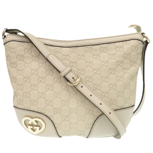 GUCCI Shoulder Bag 257072 leather Ivory Lovely heart