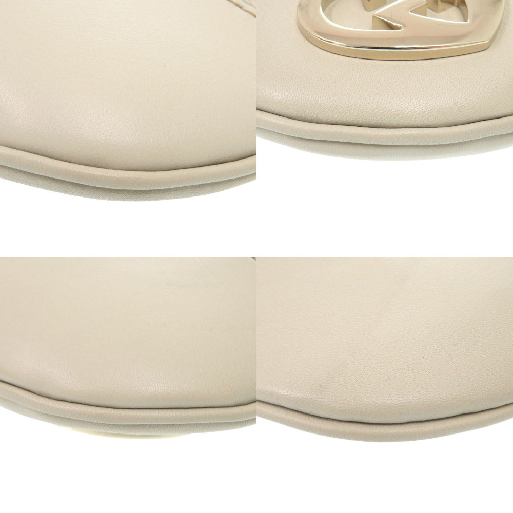 GUCCI Shoulder Bag 257072 leather Ivory Lovely heart