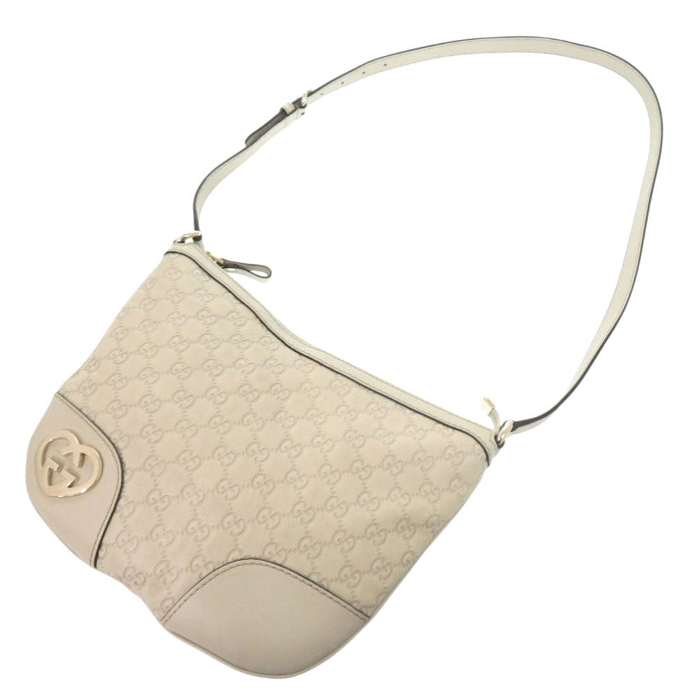 GUCCI Shoulder Bag 257072 leather Ivory Lovely heart