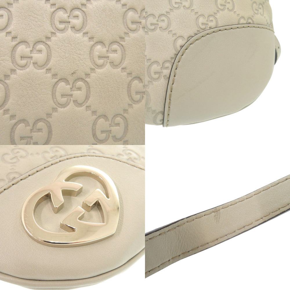 GUCCI Shoulder Bag 257072 leather Ivory Lovely heart