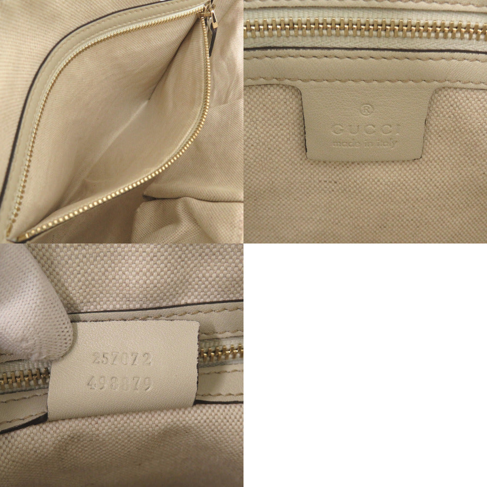 GUCCI Shoulder Bag 257072 leather Ivory Lovely heart