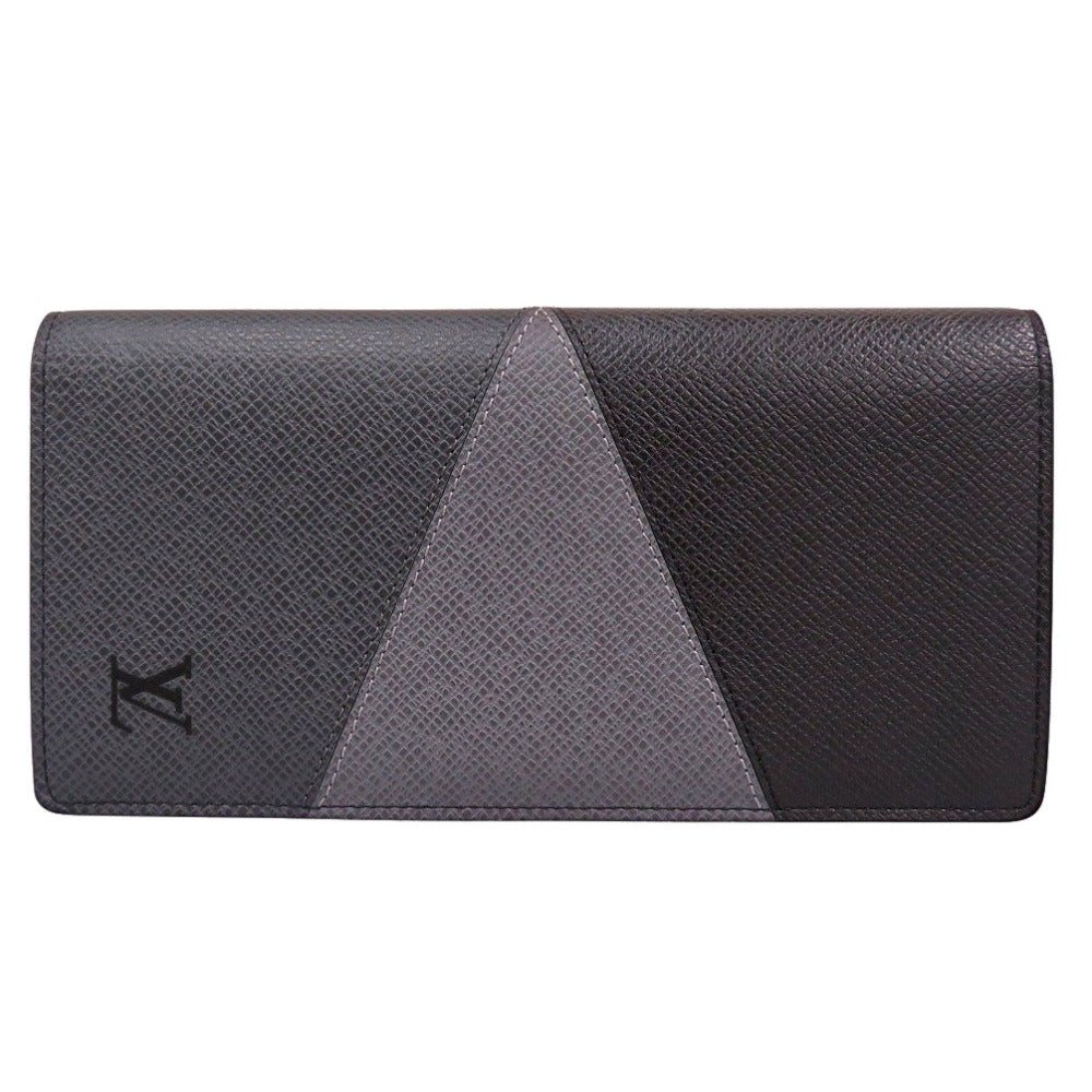 LOUIS VUITTON Long Wallet Purse M30715 Taiga gray Taiga Portefeuille Plaza NM mens Used Authentic