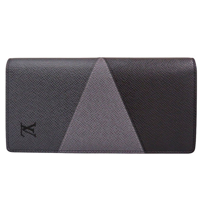LOUIS VUITTON Long Wallet Purse M30715 Taiga gray Taiga Portefeuille Plaza NM mens Used Authentic