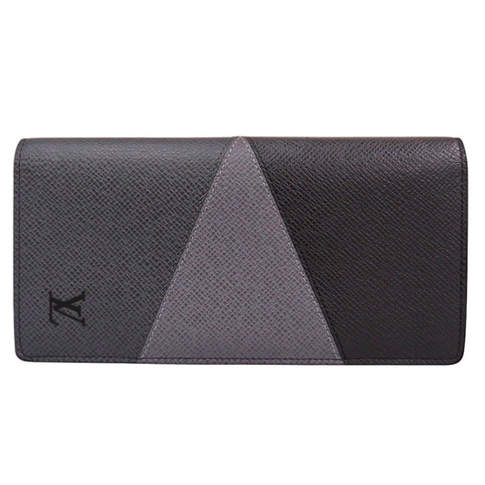 LOUIS VUITTON Long Wallet Purse M30715 Taiga gray Taiga Portefeuille Plaza NM mens Used Authentic