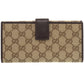 GUCCI Long Wallet Purse 112715 GG canvas beige Women Used Authentic