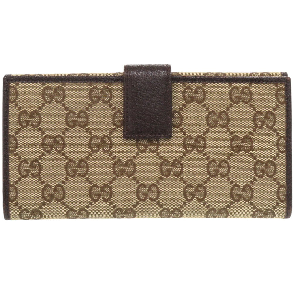 GUCCI Long Wallet Purse 112715 GG canvas beige Women Used Authentic