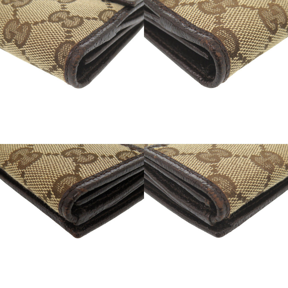 GUCCI Long Wallet Purse 112715 GG canvas beige Women Used Authentic