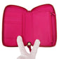 GUCCI Long Wallet Purse 354497 leather Fusha pink Swing Women Used Authentic