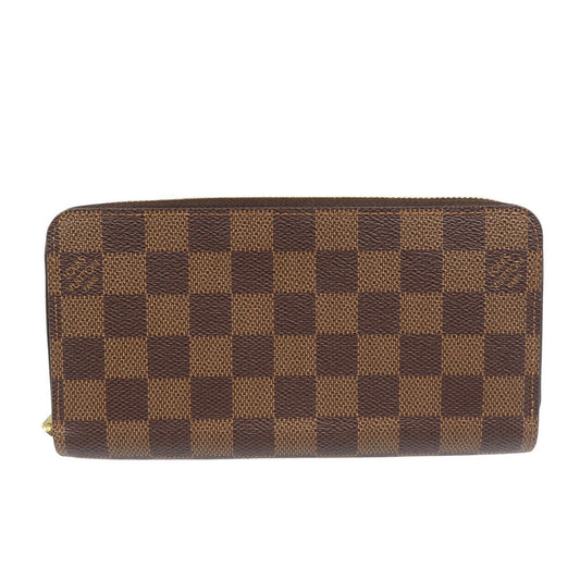 LOUIS VUITTON Long Wallet Purse N60046 Damier canvas Rose Valerie Damier Zippy wallet Women Used Authentic