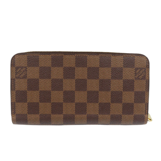 LOUIS VUITTON Long Wallet Purse N60046 Damier canvas Rose Valerie Damier Zippy wallet Women Used Authentic
