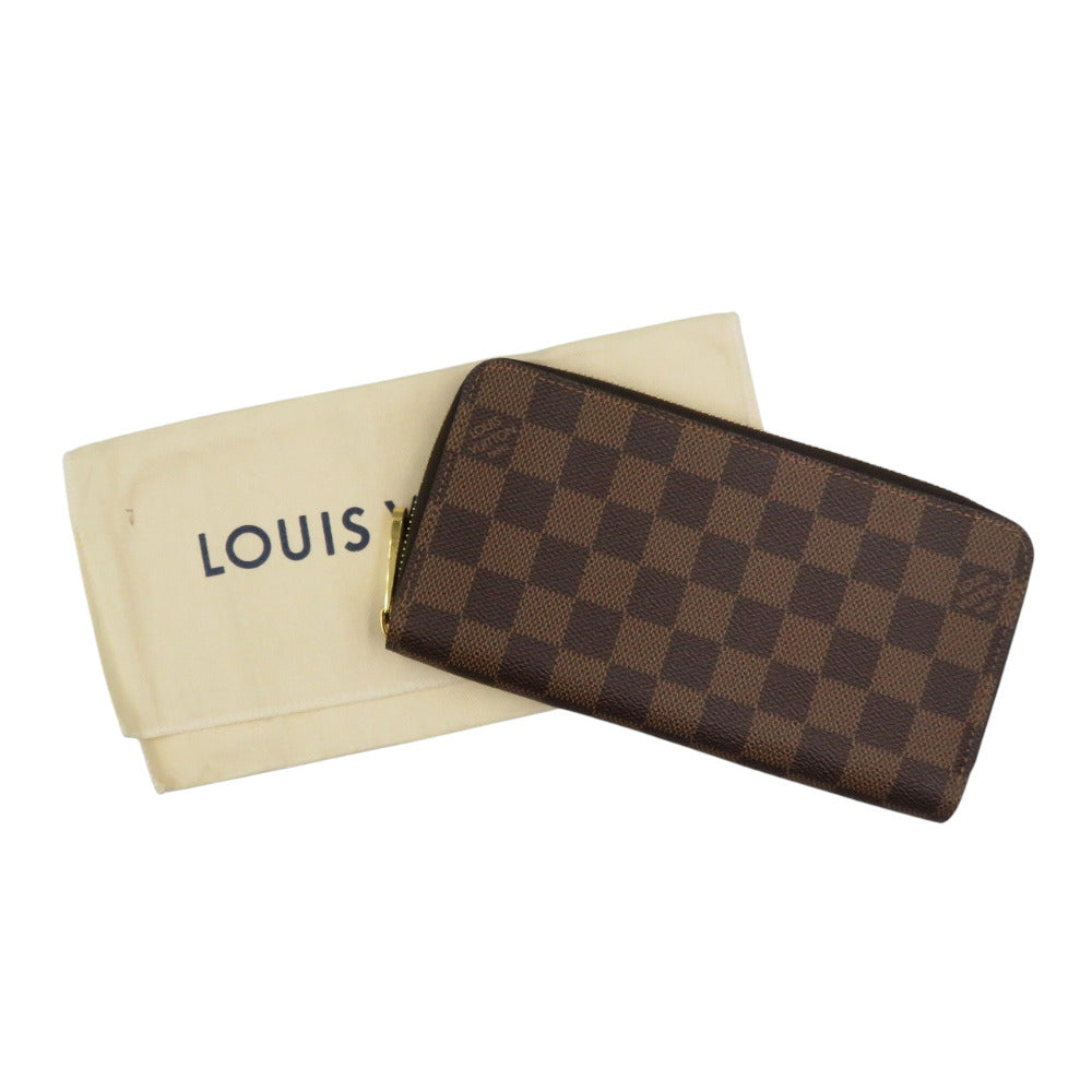 LOUIS VUITTON Long Wallet Purse N60046 Damier canvas Rose Valerie Damier Zippy wallet Women Used Authentic
