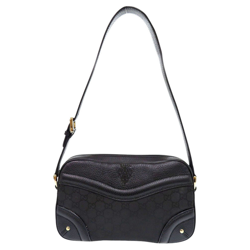GUCCI Shoulder Bag 262900 Leather, Nylon black Crest Women Used Authentic