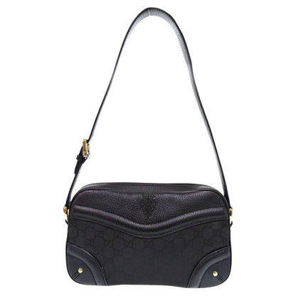 GUCCI Shoulder Bag 262900 Leather, Nylon black Crest Women Used Authentic