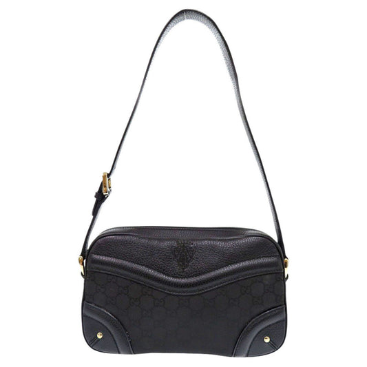 GUCCI Shoulder Bag 262900 Leather, Nylon black Crest Women Used Authentic