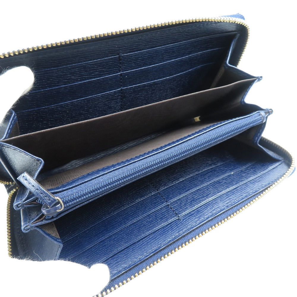 GUCCI Long Wallet Purse 309705 leather Navy