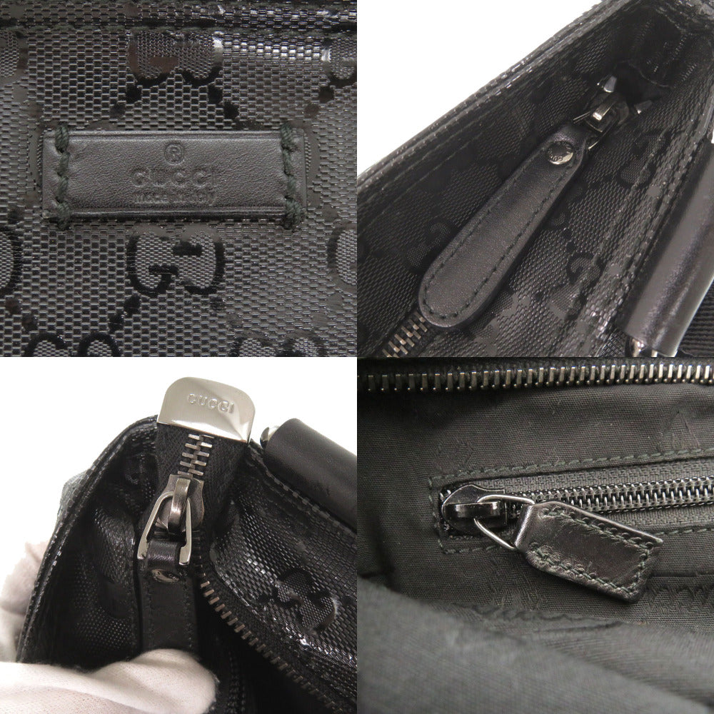 GUCCI Shoulder Bag 201446 PVC, Leather black GG implementation