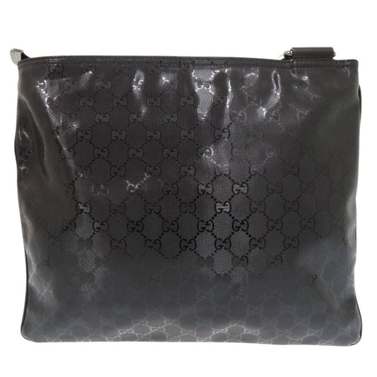 GUCCI Shoulder Bag 201446 PVC, Leather black GG implementation