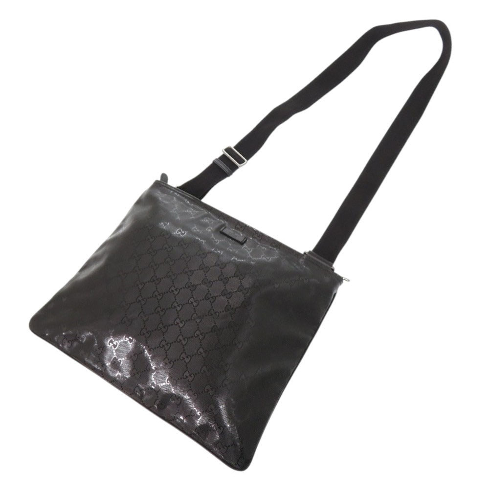 GUCCI Shoulder Bag 201446 PVC, Leather black GG implementation