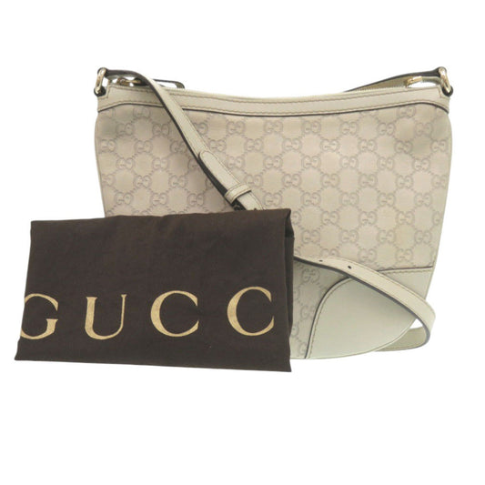 GUCCI Shoulder Bag leather Ivory Lovely heart