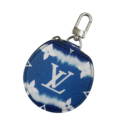 LOUIS VUITTON Pouch GI0491 Monogram canvas, leather blue LV Escal earphone case unisex(Unisex) Used Authentic