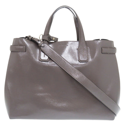 BURBERRY Shoulder Bag enamel gray 2WAY Soft Banner Women Used Authentic